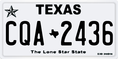 TX license plate CQA2436