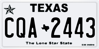 TX license plate CQA2443