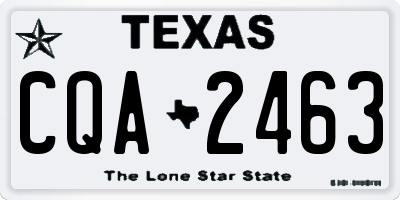 TX license plate CQA2463