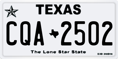 TX license plate CQA2502