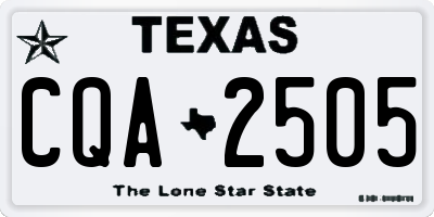 TX license plate CQA2505