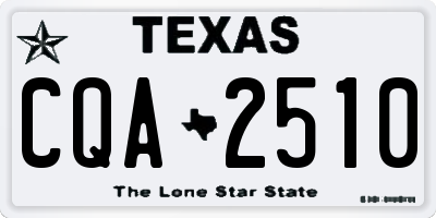 TX license plate CQA2510
