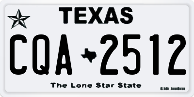 TX license plate CQA2512