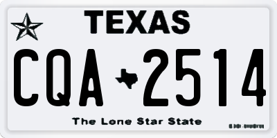TX license plate CQA2514