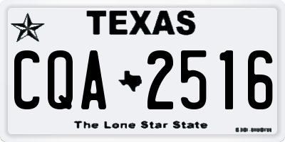 TX license plate CQA2516
