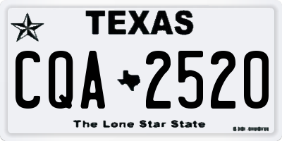 TX license plate CQA2520