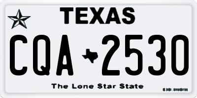TX license plate CQA2530