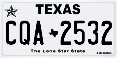 TX license plate CQA2532