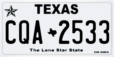 TX license plate CQA2533