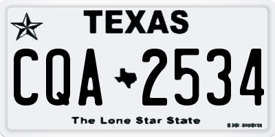 TX license plate CQA2534