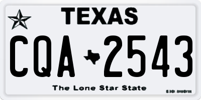 TX license plate CQA2543