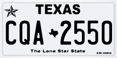 TX license plate CQA2550