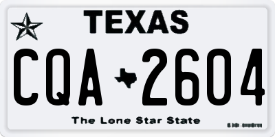 TX license plate CQA2604