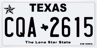 TX license plate CQA2615