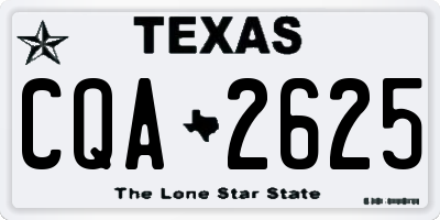 TX license plate CQA2625