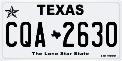 TX license plate CQA2630