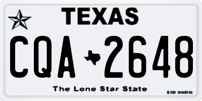 TX license plate CQA2648