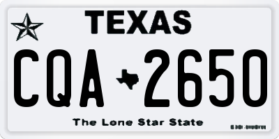 TX license plate CQA2650