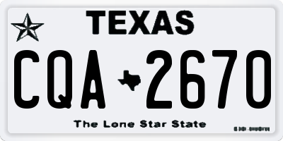 TX license plate CQA2670