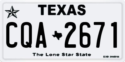 TX license plate CQA2671