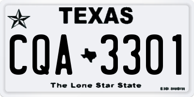 TX license plate CQA3301
