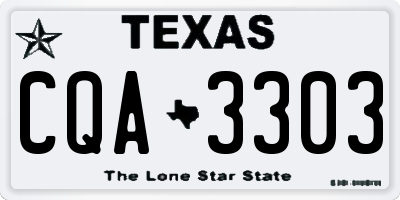 TX license plate CQA3303