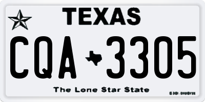 TX license plate CQA3305