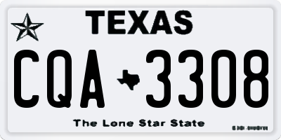 TX license plate CQA3308