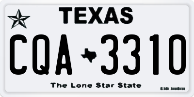 TX license plate CQA3310
