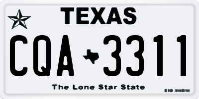 TX license plate CQA3311