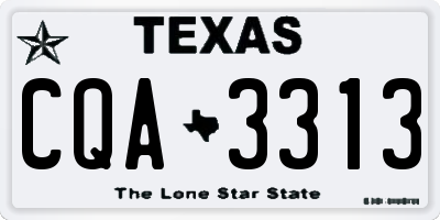 TX license plate CQA3313