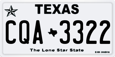 TX license plate CQA3322