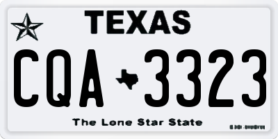 TX license plate CQA3323
