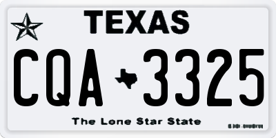 TX license plate CQA3325
