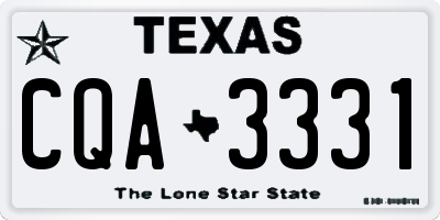 TX license plate CQA3331