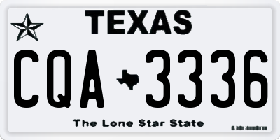 TX license plate CQA3336