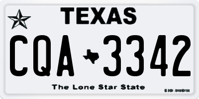 TX license plate CQA3342