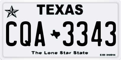 TX license plate CQA3343
