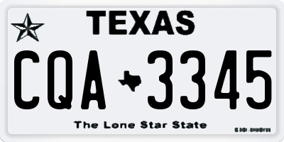 TX license plate CQA3345