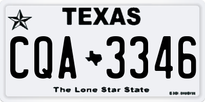 TX license plate CQA3346