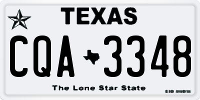 TX license plate CQA3348