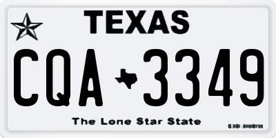 TX license plate CQA3349