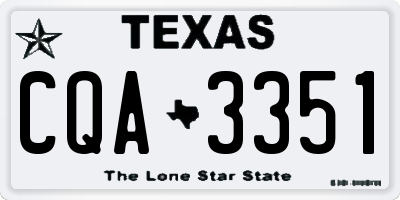 TX license plate CQA3351