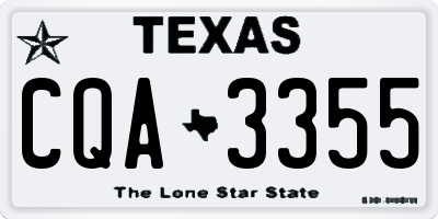TX license plate CQA3355