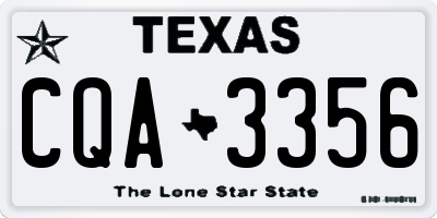 TX license plate CQA3356