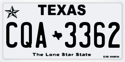 TX license plate CQA3362