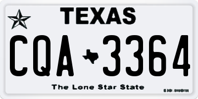 TX license plate CQA3364