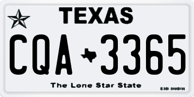 TX license plate CQA3365