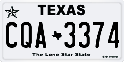 TX license plate CQA3374