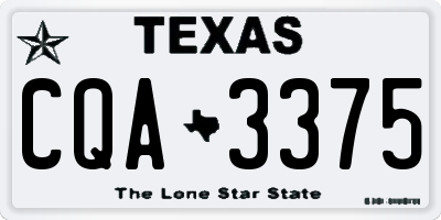 TX license plate CQA3375